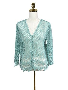 Woman’s Multiple floral boho crochet cardigan size M